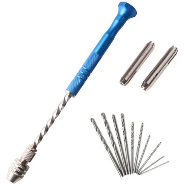 Mini Hand Drill+2pcs Double Side Chuck+10pcs Twist Drill Bits