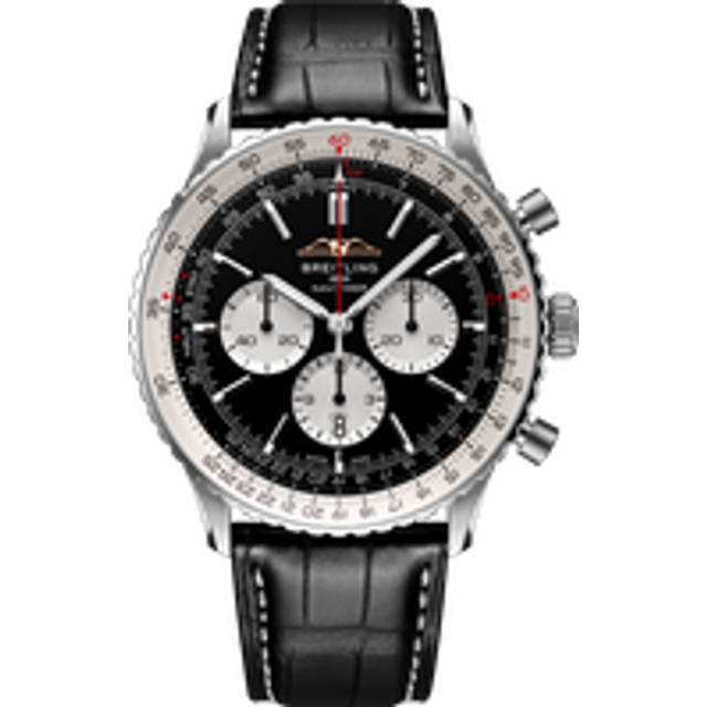 Breitling Navitimer B01 46 Black Croc Folding Clasp Watch