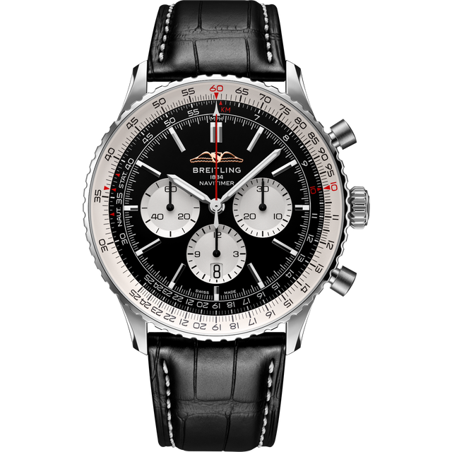 Breitling Navitimer B01 46 Black Croc Folding Clasp