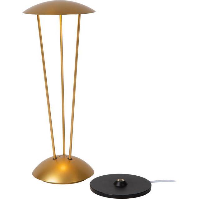 Renee Modern Rechargeable Table lamp Outdoor - led Dim. 2700K/3000K IP54 - wireless charging pad - Matt Gold - Lucide