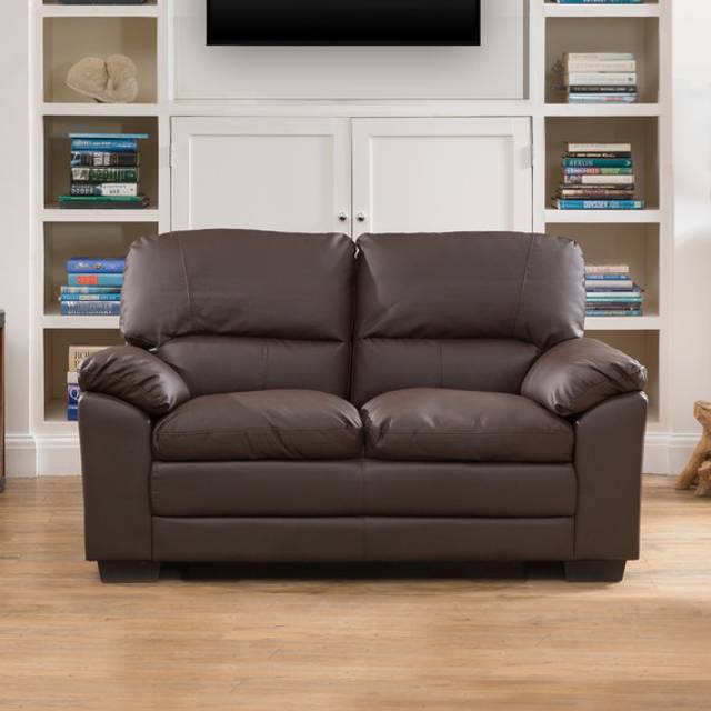 Genoa 2 Seater Brown Bonded Leather Sofa - Artemis Home