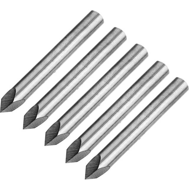 5pcs 6mm Shank 0.1mm Tip 60 Degree Tungsten Steel Engraving Bit CNC Tool
