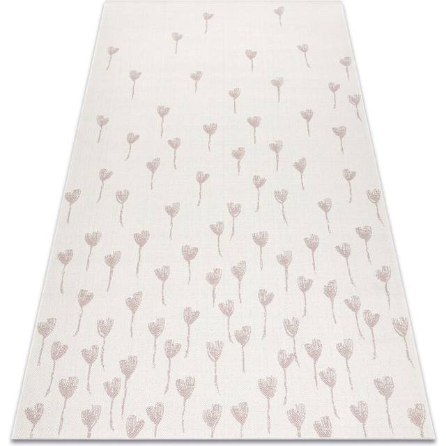 Rugsx - Carpet flat 48779/526 Flowers - cream pink beige 80x150 cm