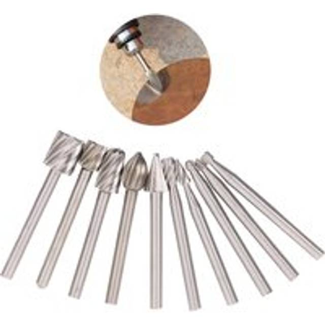 10pcs High Speed Steel Burr Bit 3mm Rotary Cutter Files Set CNC Engraving