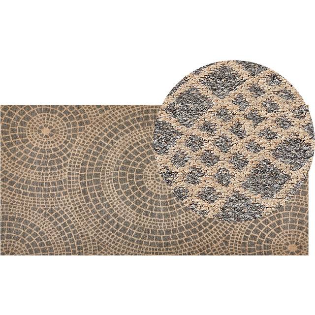 Jute Area Rug 80 x 150 cm Beige and Grey ARIBA
