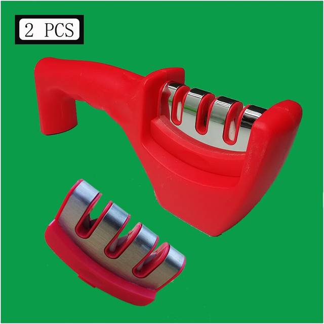 (a-Sky blue) Knife sharpener set Three stage ceramics sharpening stone  coarsegeinding daily sharpening  kitchen gadgets  knives accessories
