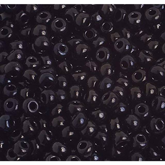 6650 Pieces 4mm 6/0 Czech Glass Seed Beads for Jewelry Making Supplies Small Pony Bead Bulk for Craft and Sewing Opaque Black