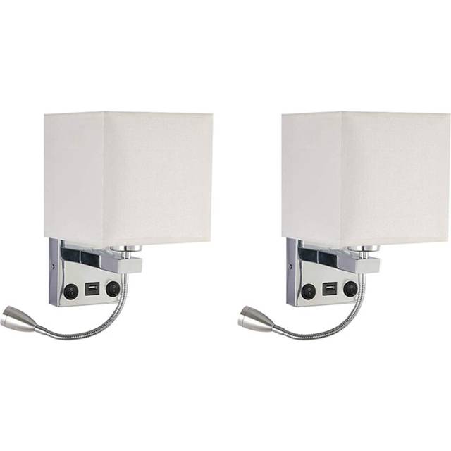 2X Modern LED Wall Lamp Bedside Bedroom Applique Sconce with Switch USB Interior Headboard Home Hotel Wall Lights