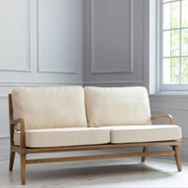 Voyage Maison Idris Two Seater 74cm x 154cm Armchair Warm Wood - Cream