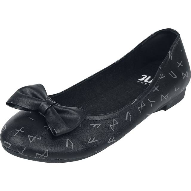 Black Premium by EMP Ballerina pumps with bow and print Ballerinas black - EU40