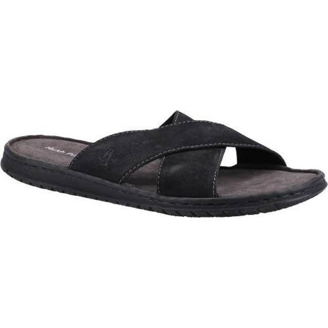 Hush Puppies Mens Nile Crossover Lädersandaler 6 UK svart