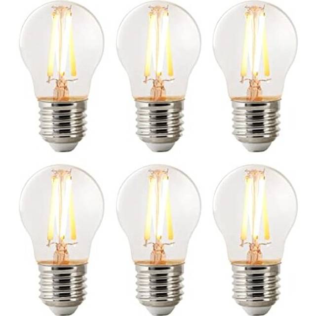 Nordlux Smart G45 Mini Globe Clear Filament LED Light Bulb, Dimmable, E27, 5W, 600 Lumens, Tuneable White 2200K-6500K, Alexa and Google - 6 Pack