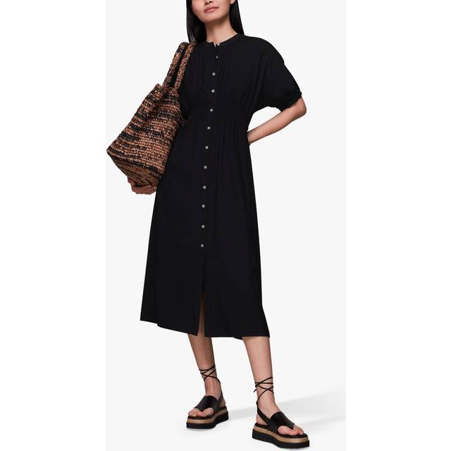Womens Amber Midi Dress Plain - Black - 8
