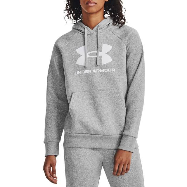 Under Armour Rival Fleece Big Logo Women's Hoodie Mod Gray Light Heather / White M
