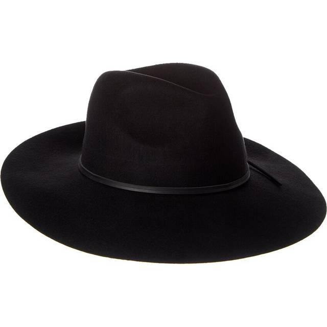 Phenix Wide Brim Leather-Trim Wool Fedora
