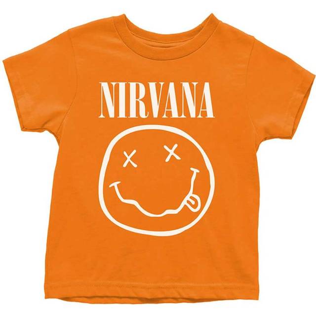 (18 Months, Orange) Nirvana Toddler White Grunge Smile T Shirt