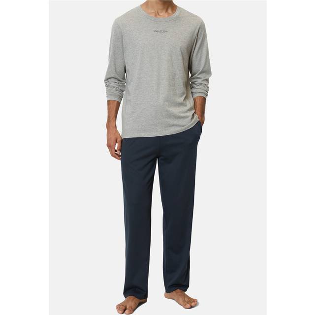 Marc O´Polo herr Mix&Match Long Pyjamas pyjamas-set, grå/marinblå, L