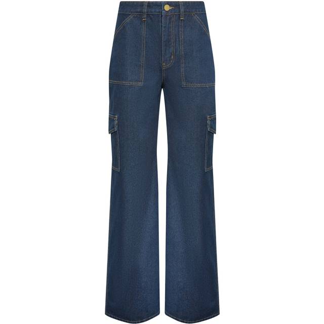 Long Tall Sally Dark Wash Blue Utility Trouser, Blue, Size 16, Length 36, Women -  length 36,16
