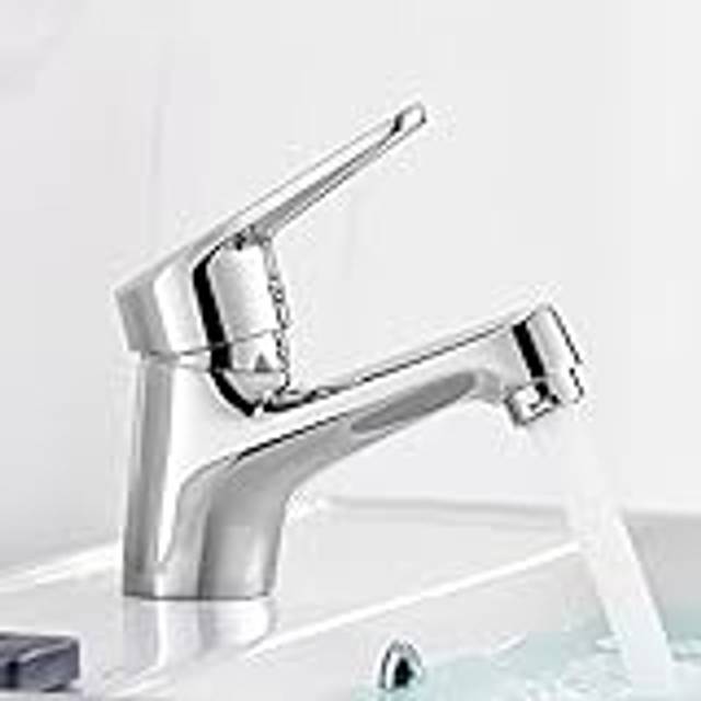 Ibergrif M11050 Bathroom Basin Taps,Sink Taps Mixers Chrome Brass with UK Standard Hoses