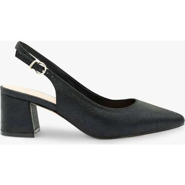 Paradox London Imelda Shimmer Mid Heel Block Heel, Black