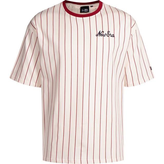 (L) New Era Mens NE Pinstripe SS Crew Neck OS T-Shirt ~ New Era bone