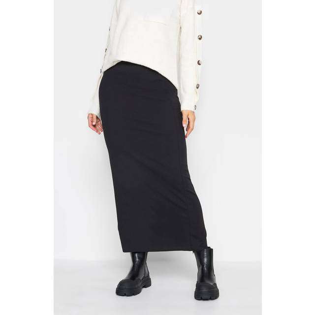 Lts Tall Black Maxi Scuba Tube Skirt 18 Lts | Tall Women's Maxi Skirts