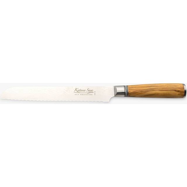 Katana Saya Olivewood 20cm Bread Knife - can be Engraved or Personalised - Olive Wood