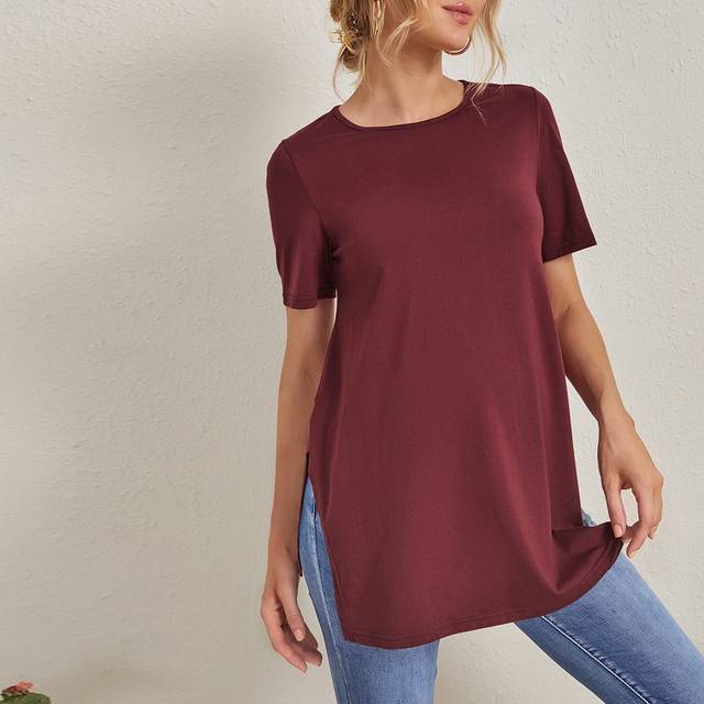 SHEIN Maternity Split Side Solid Tee