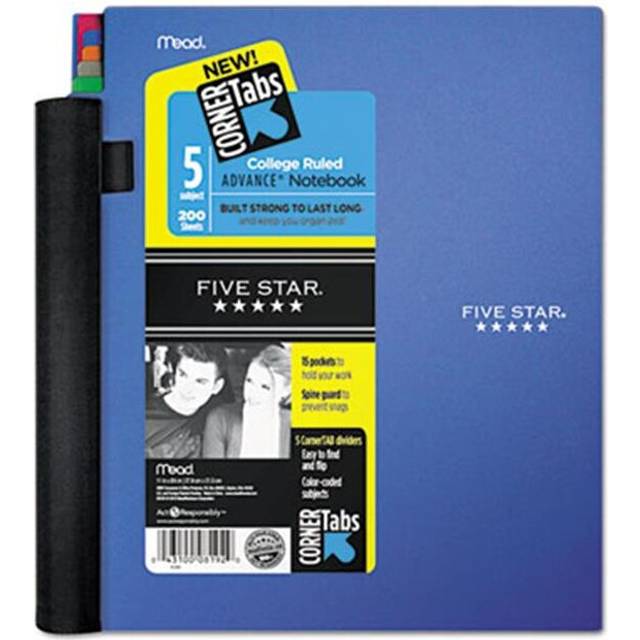 Mead Products  5-Subject Advance Wirebound Notebook, College Rule - 200 Sheets