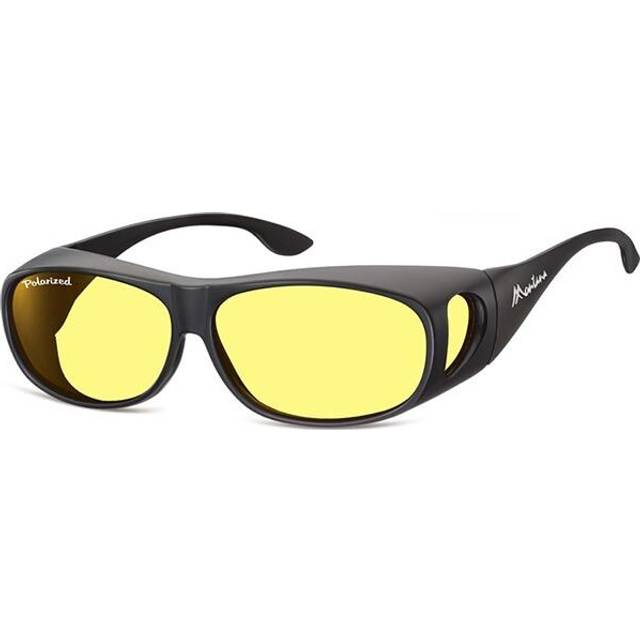 Montana Fit Over Glasses Night Driving Sunglasses FO2 I Matte Black Yellow Polarized