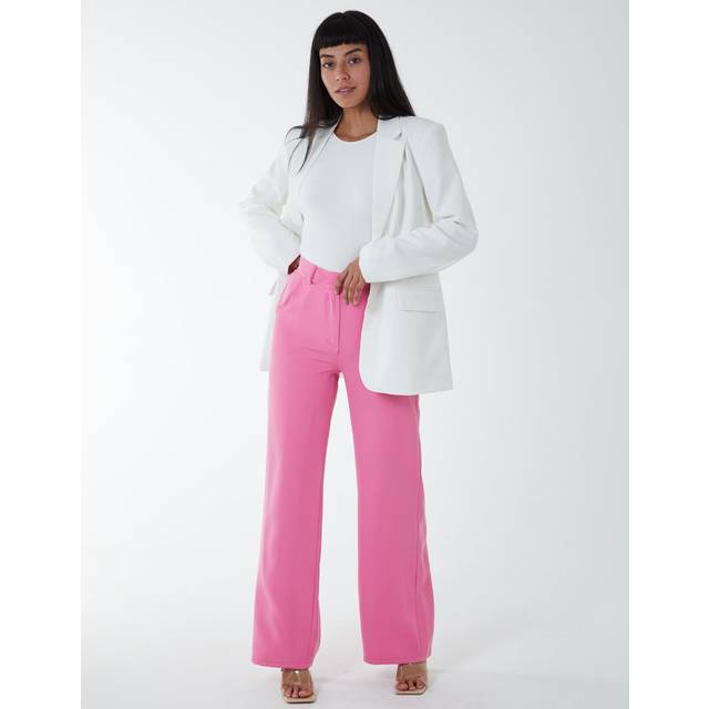 Blue Vanilla Womens Wide Leg Formal Trouser - Pink Viscose - Size Medium