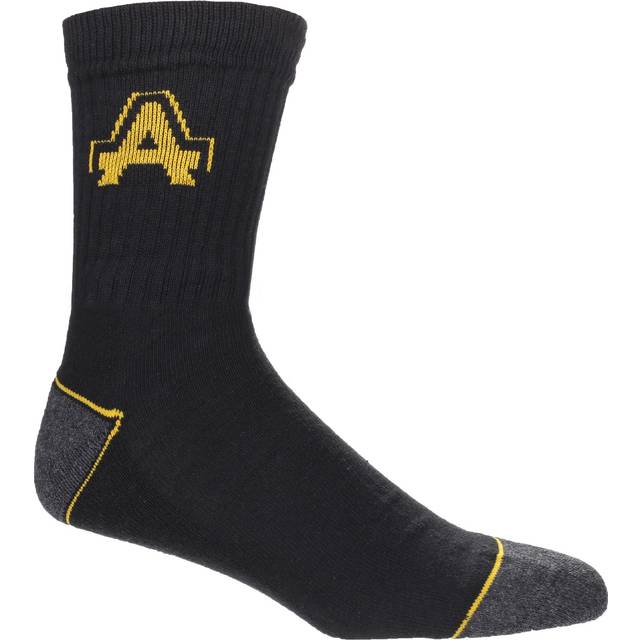 (11-14, Black/Grey) Amblers Mens Contrast Ribbed Workwear Socks (Pack Of 3)