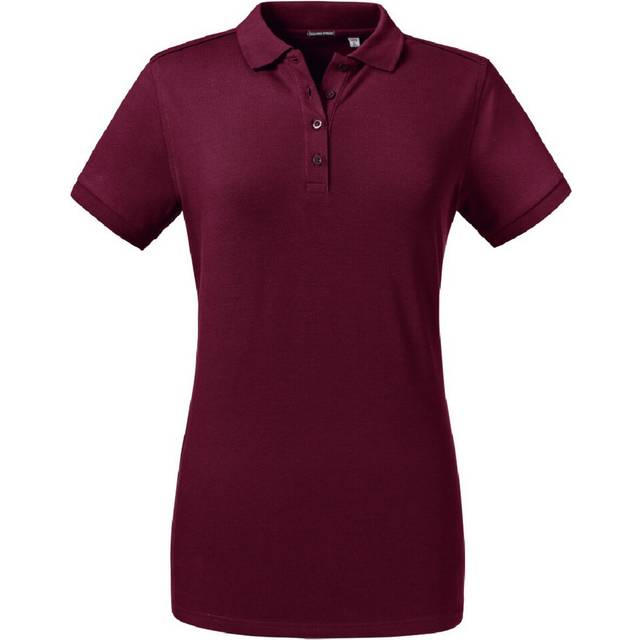 (XL, Burgundy) Russell Womens/Ladies Tailored Stretch Polo