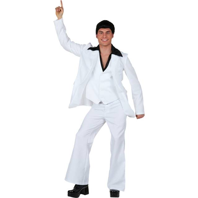 Plus Size Men&#39;s Deluxe Saturday Night Fever Costume | Exclusive - Black&#47;White (2X)