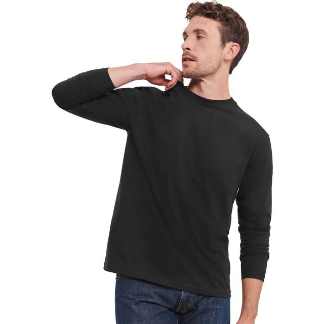 Russell Athletic Mens Classic Long-Sleeved T-Shirt (Black) - Size Small