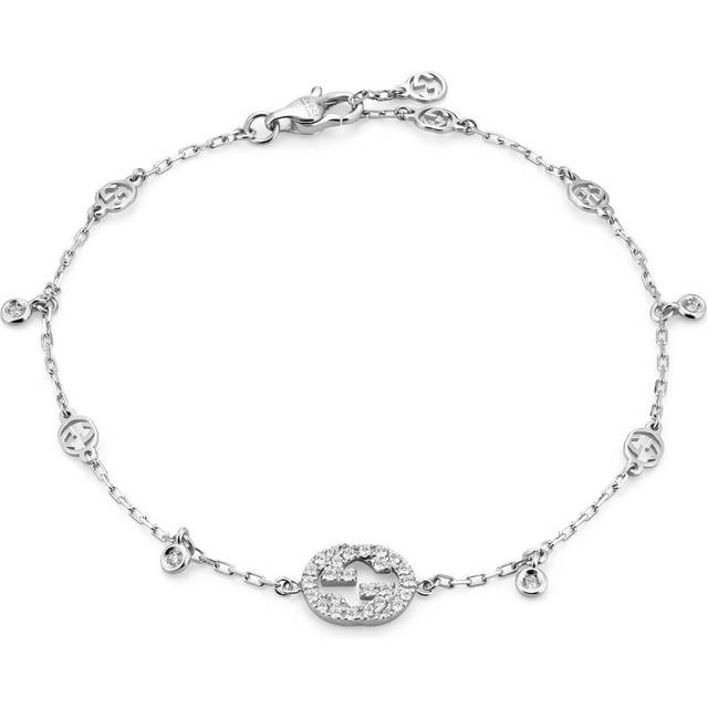 Gucci Interlocking 18ct White Gold Diamond Bracelet