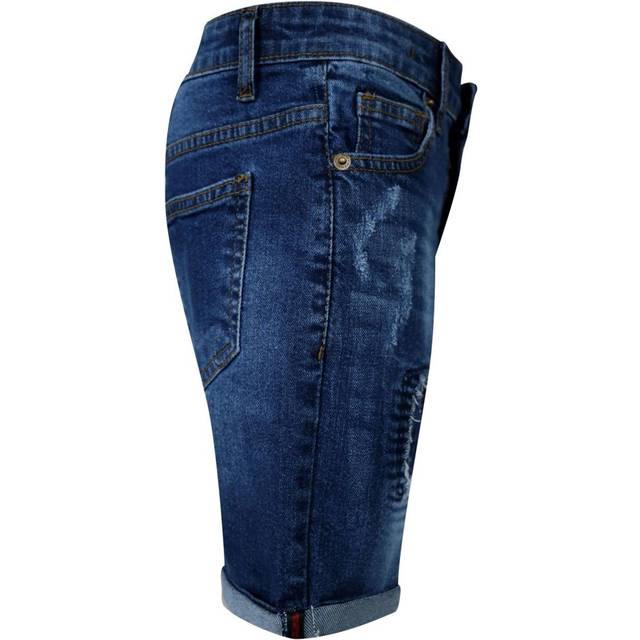 (9-10 Years, Dark Blue) Kids Boys Shorts Denim Ripped Chino Bermuda Jeans Short Knee Length Age 5-13 Yr