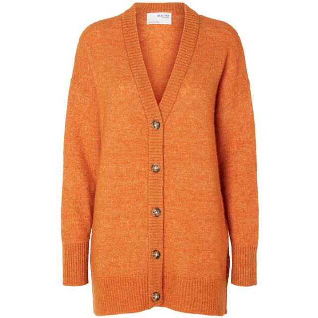 SELECTED FEMME kvinnlig kofta merinoullblandning, Marmelad, L