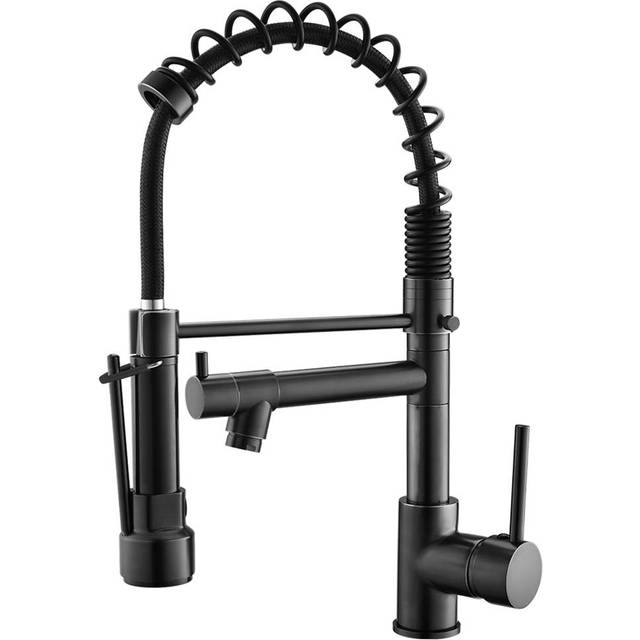Kitchen Faucet,Kitchen Faucets with Pull Down Sprayer AIMADI Commercial Style Single Handle Matte Black Kitchen Faucet with Sprayer