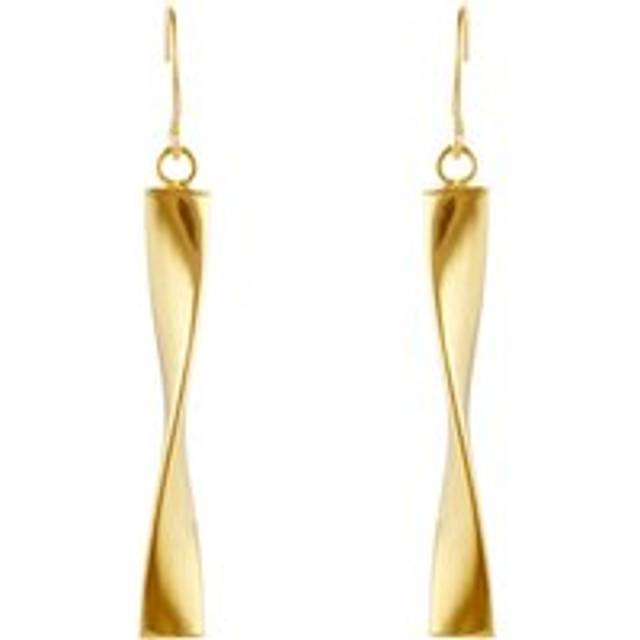 9 Carat Yellow Gold Twist Drop Earrings