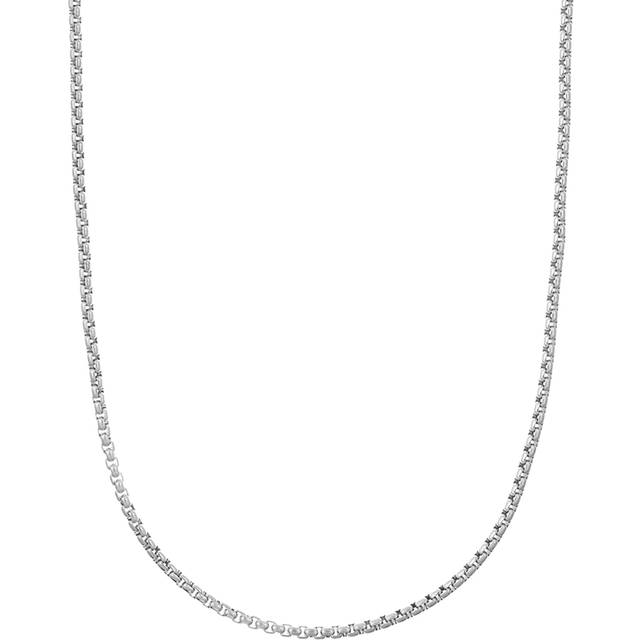 Round Box Chain Necklace - Silver - Orelia