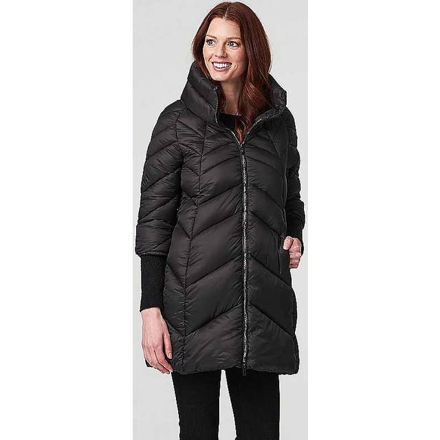 Izabel London Black High Neck Knit Cuff Puffer Coat