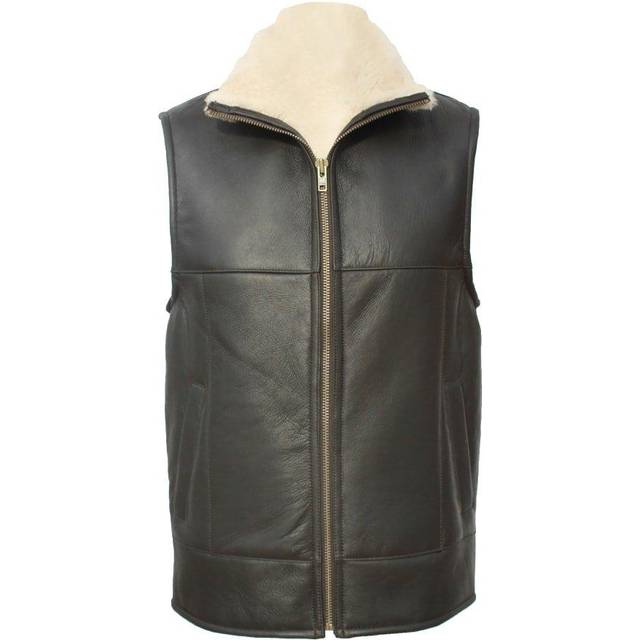 (50 inch, Dark Brown Nappa) Eastern Counties Leather Mens Harvey Sheepskin Gilet