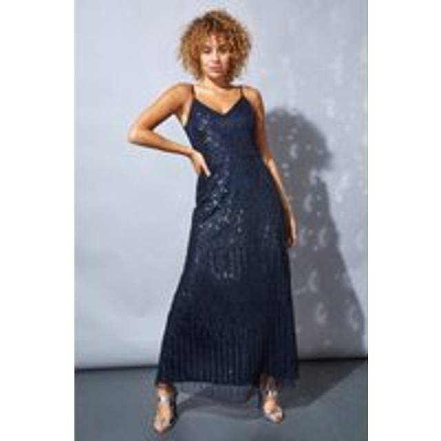 Sequin Maxi Gown - Navy - 12