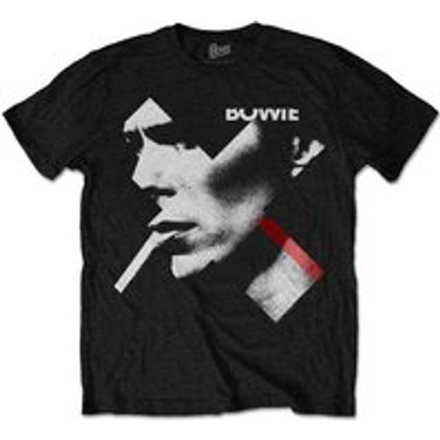 (S, Black/Red) David Bowie Unisex Adult Smoke T-Shirt