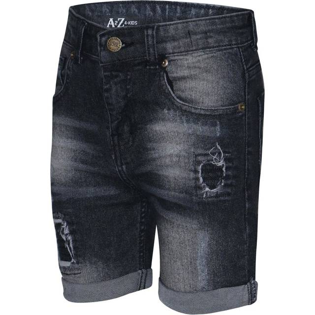 (11-12 Years, Black) Kids Boys Shorts Denim Ripped Chino Bermuda Jeans Short Knee Length Age 5-13 Yr
