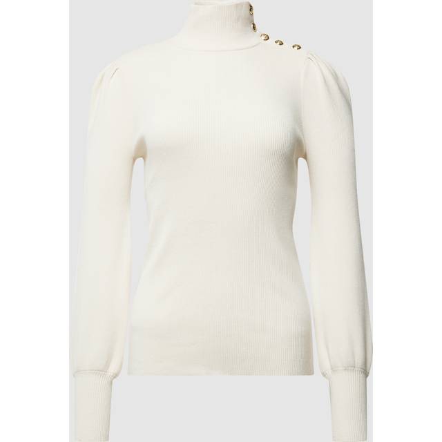 Ralph Lauren, Stickade tröjor & koftor, Dam, L, Bomull, Vita Sweaters med Sidoknappar - white (L)