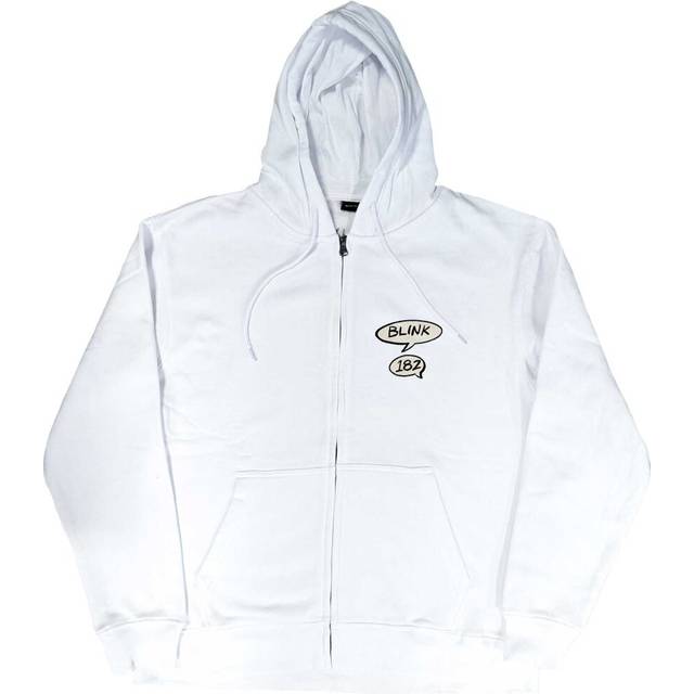 (XL, White) Blink 182 Unisex Adult Roger Rabbit Back Print Full Zip Hoodie