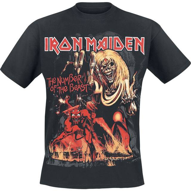 Iron Maiden T-Shirt - Number of the Beast Graphic - S to 5XL - for Men - black