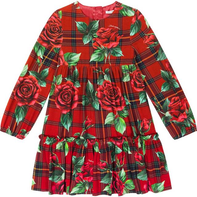Dolce&Gabbana Kids Floral tartan dress - red (Y 4)